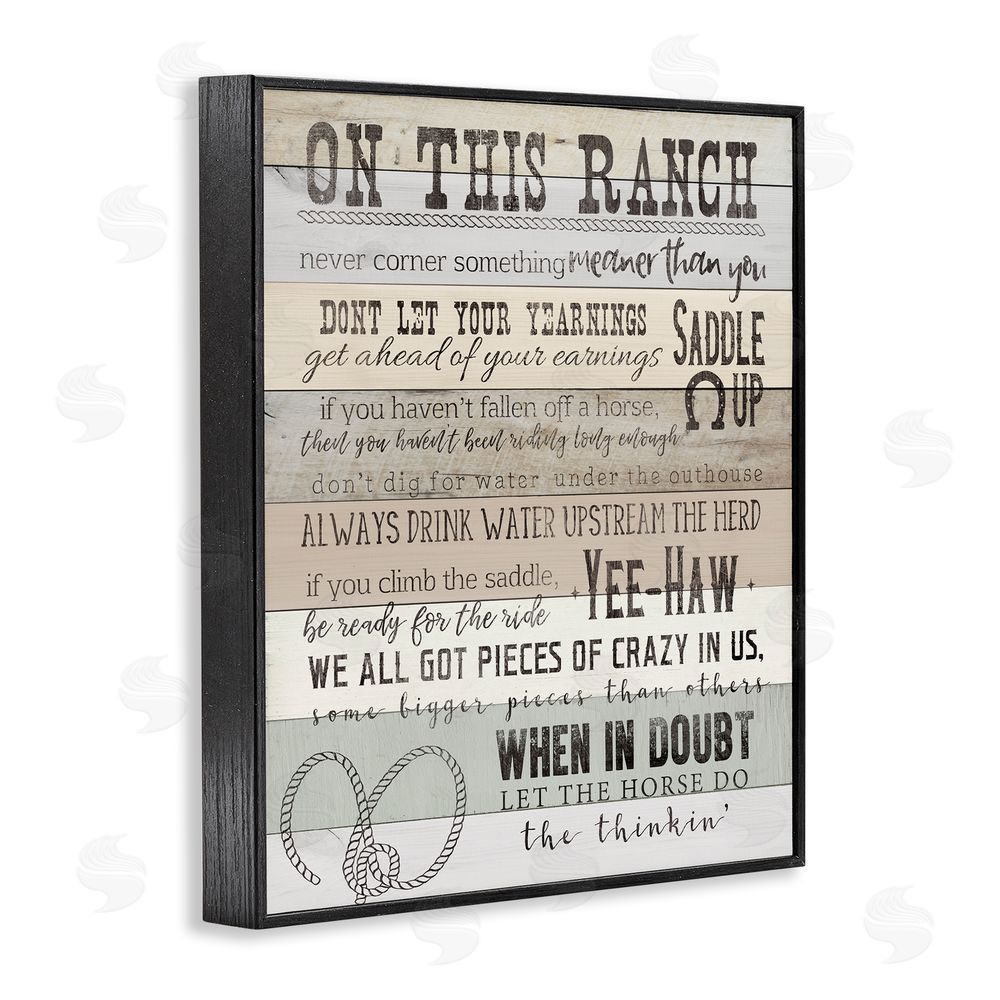 CAD Designs On This Ranch Rules Black Framed Giclee Wall Art Print