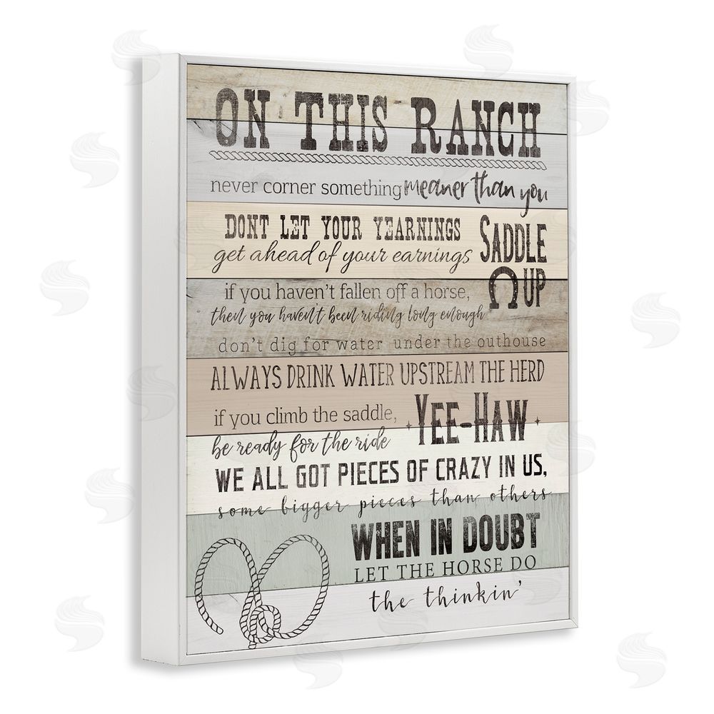 CAD Designs On This Ranch Rules White Framed Giclee Wall Art Print