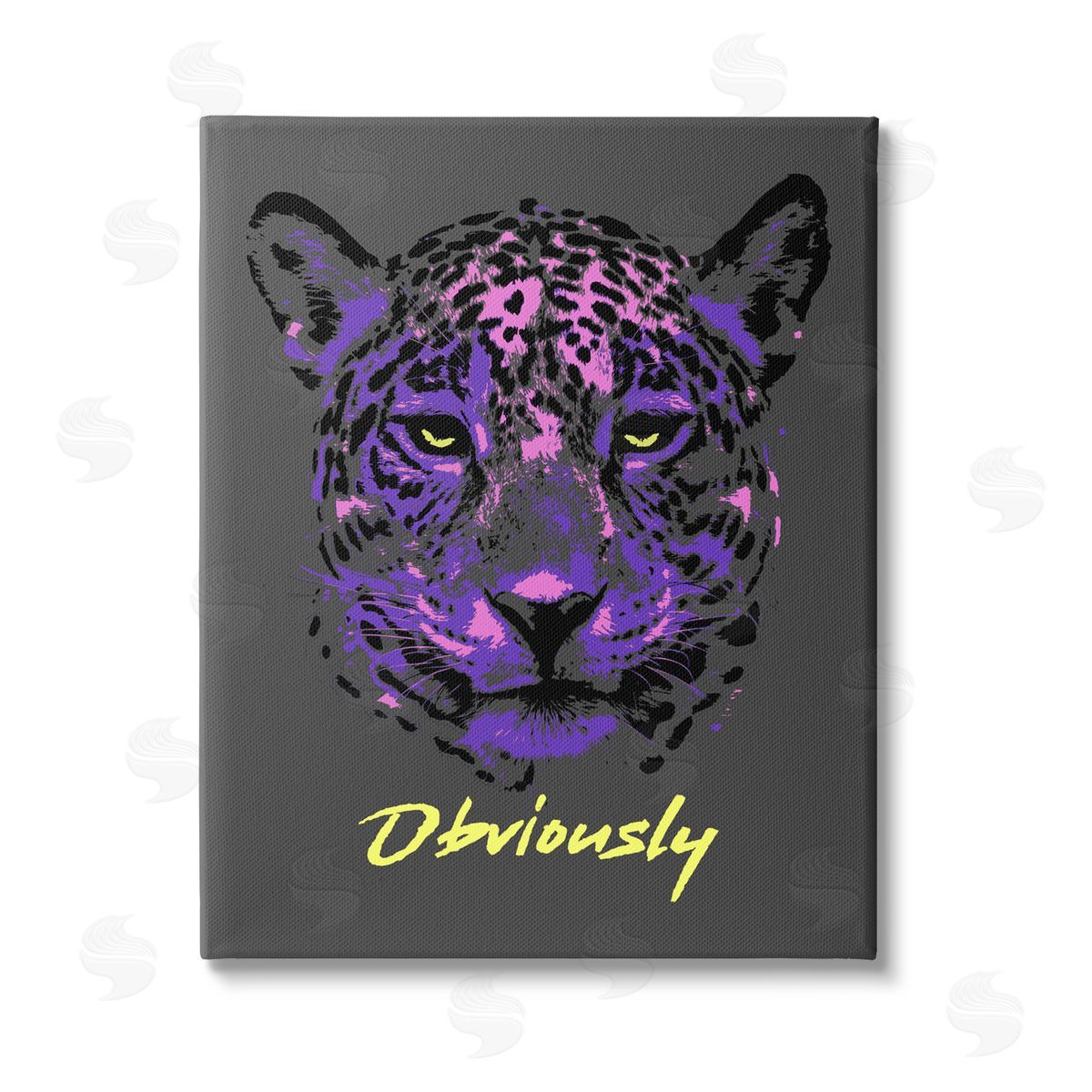 House of Lulu Obviously Purple Leopard Stretched Canvas Wall Art Print