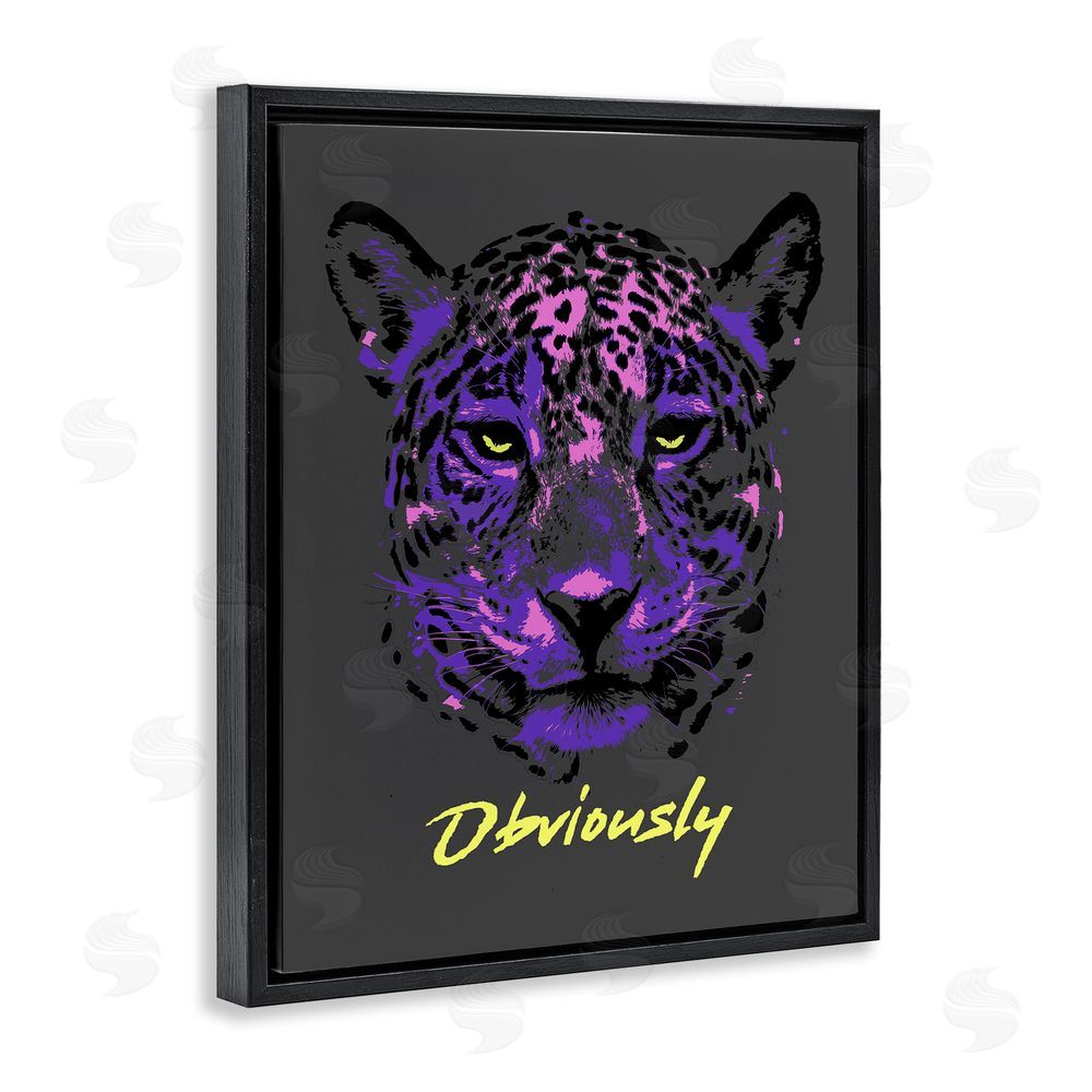 House of Lulu Obviously Purple Leopard Black Floating Frame Canvas Wall Art Print