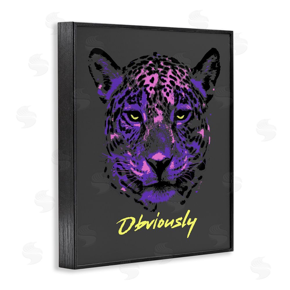 House of Lulu Obviously Purple Leopard Black Framed Giclee Wall Art Print
