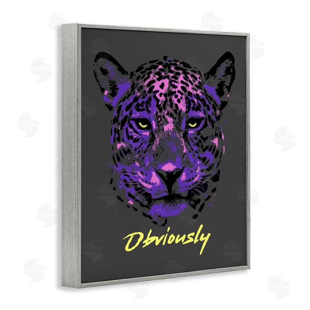 House of Lulu Obviously Purple Leopard Gray Framed Giclee Wall Art Print