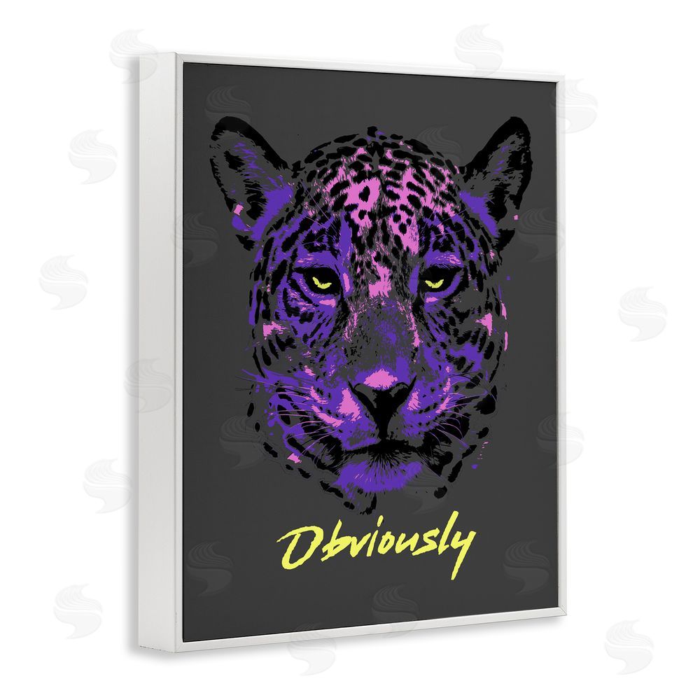 House of Lulu Obviously Purple Leopard White Framed Giclee Wall Art Print
