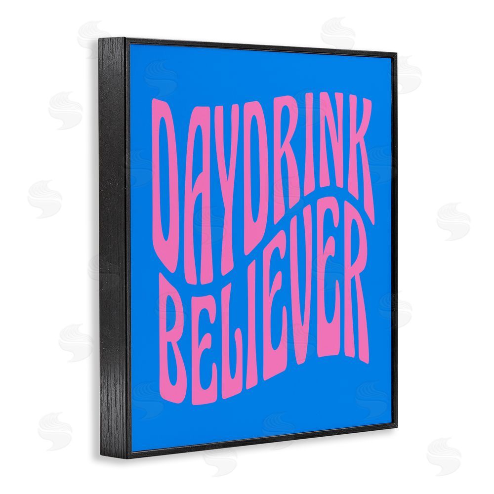 House of Lulu Blue Day Drink Believer Black Framed Giclee Wall Art Print