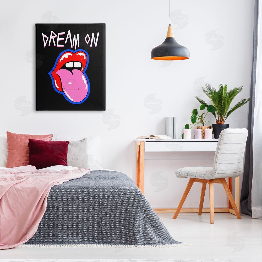 House of Lulu Dream On with Music Symbol Canvas Wall Art Print in Room