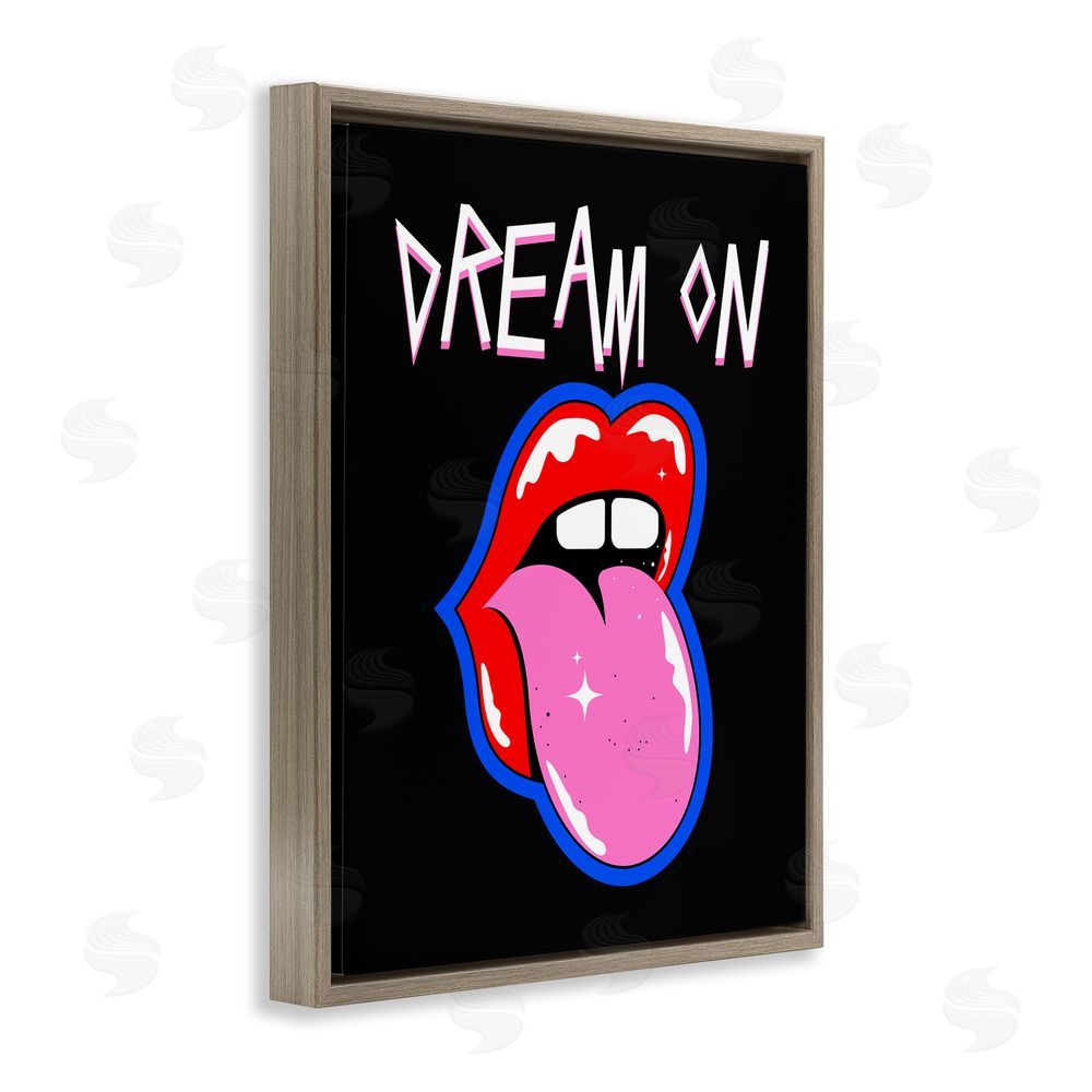House of Lulu Dream On with Music Symbol Brown Floating Frame Canvas Wall Art Print