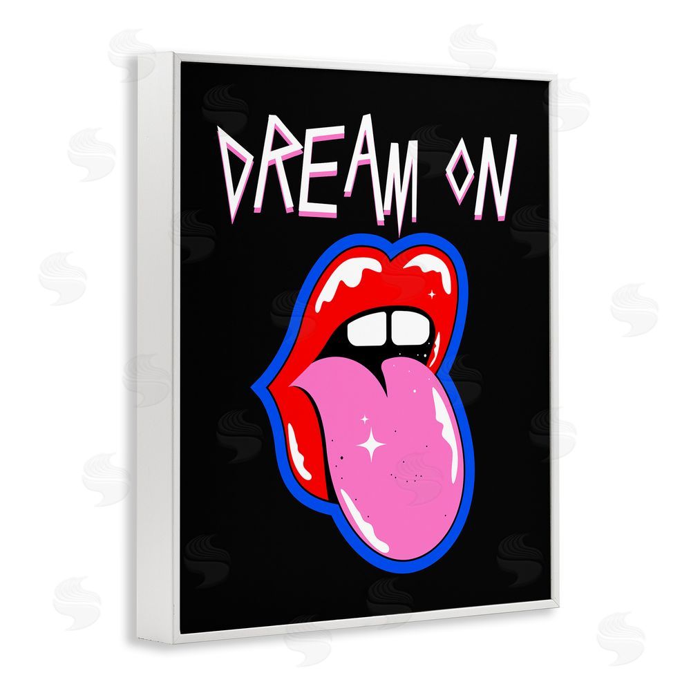 House of Lulu Dream On with Music Symbol White Framed Giclee Wall Art Print