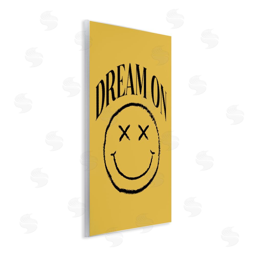 House of Lulu Dream On Yellow Smiley Wall Plaque Art Print