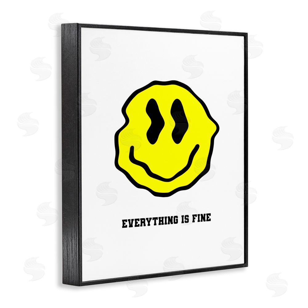 House of Lulu Everything is Fine Smiley Black Framed Giclee Wall Art Print
