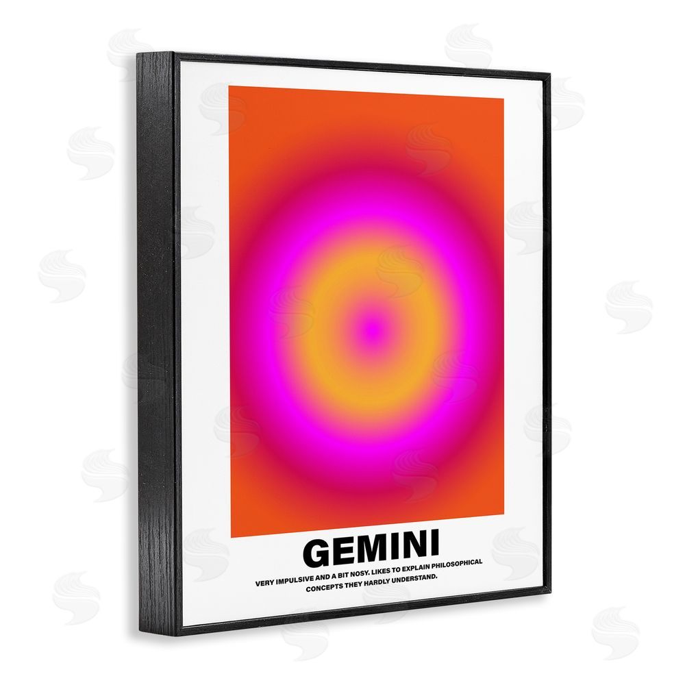 House of Lulu Funny Gemini Astrology Black Framed Giclee Wall Art Print