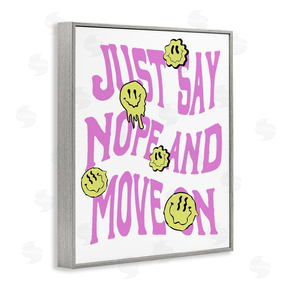 House of Lulu Just Say Nope Phrase Gray Framed Giclee Wall Art Print