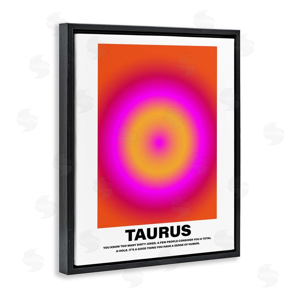 House of Lulu Funny Taurus Astrology Black Floating Frame Canvas Wall Art Print