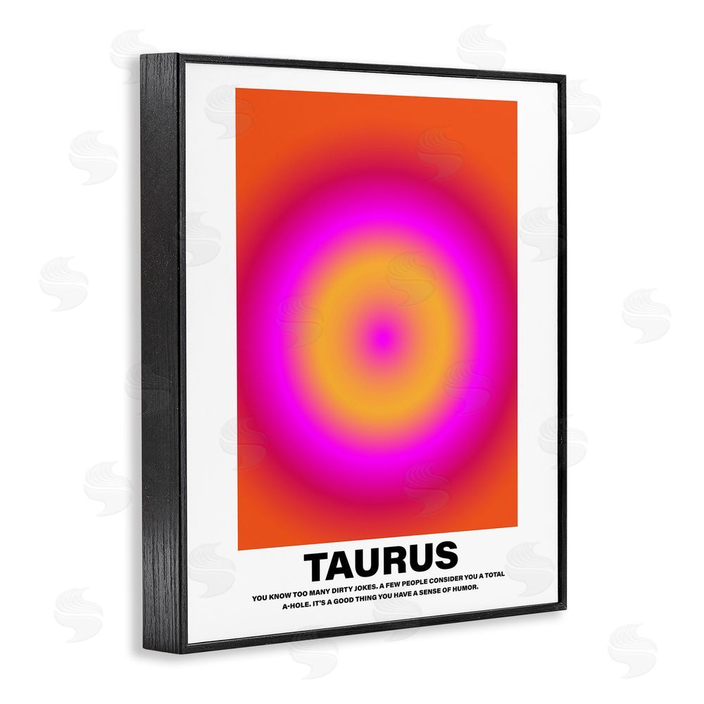 House of Lulu Funny Taurus Astrology Black Framed Giclee Wall Art Print