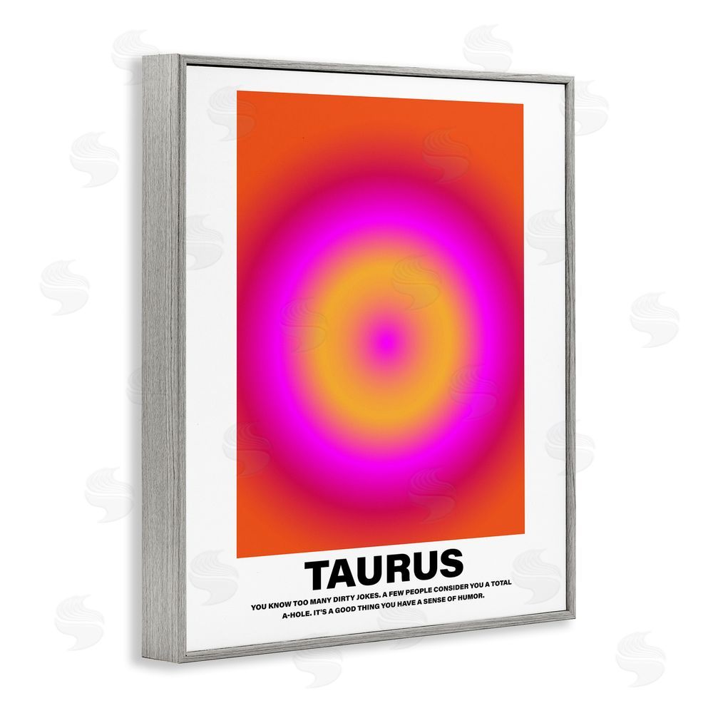 House of Lulu Funny Taurus Astrology Gray Framed Giclee Wall Art Print