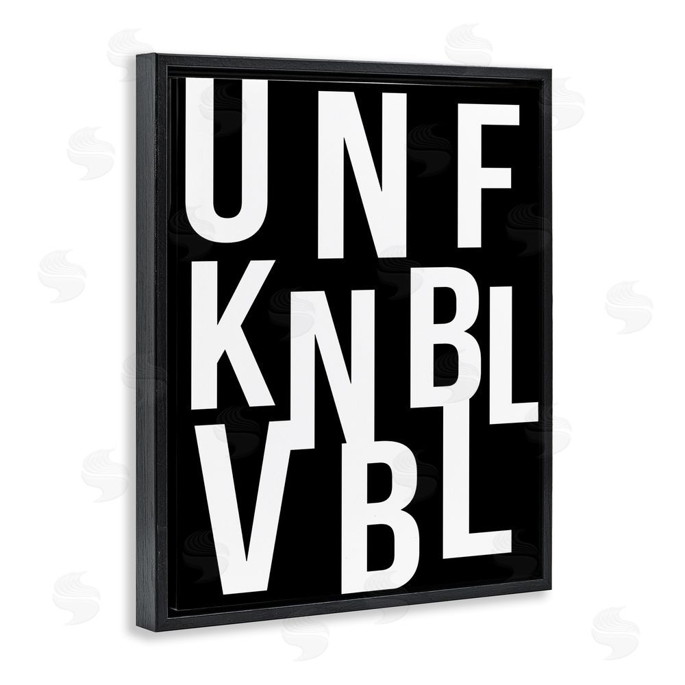 House of Lulu Unfknblvbl Funny Acronym Black Floating Frame Canvas Wall Art Print