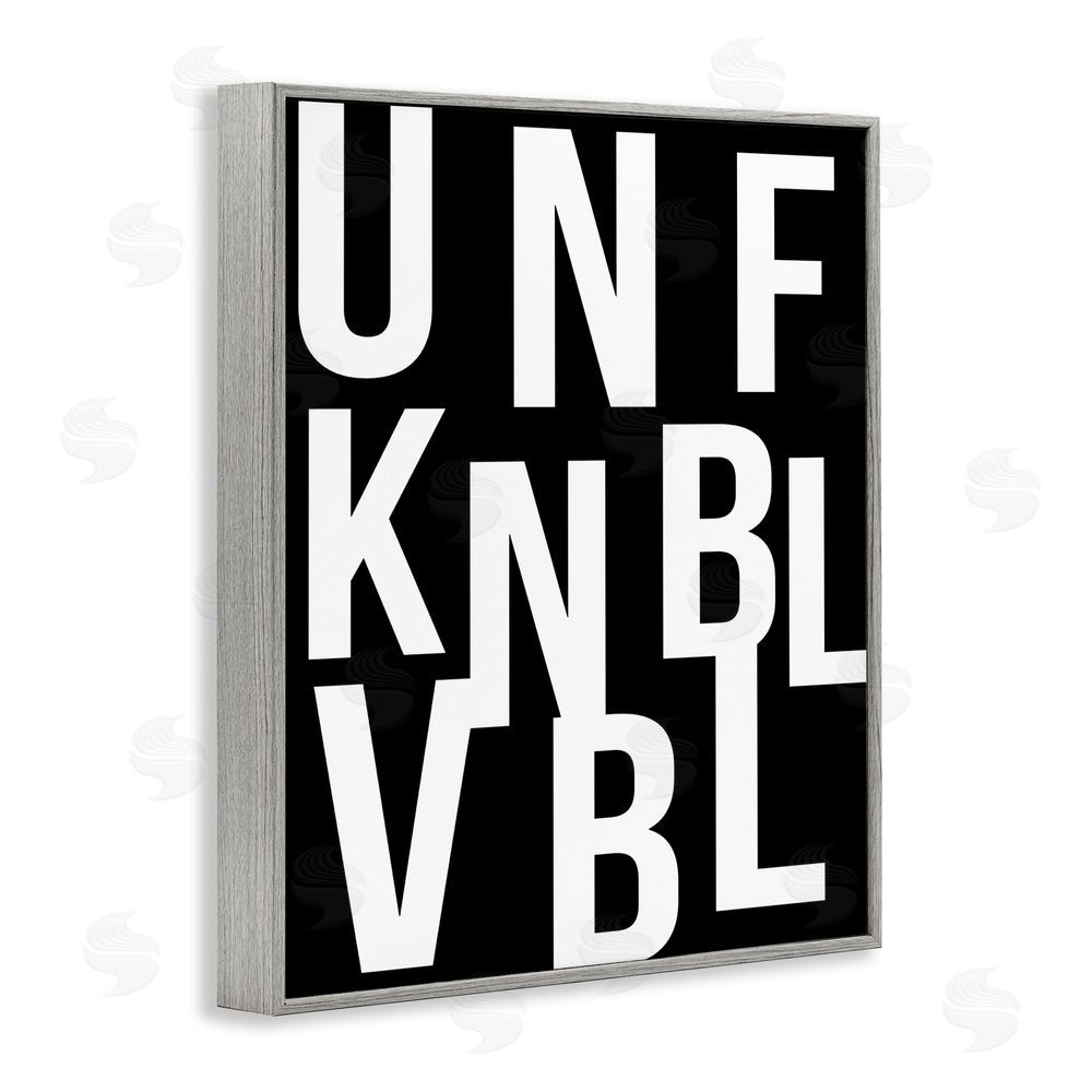 House of Lulu Unfknblvbl Funny Acronym Gray Framed Giclee Wall Art Print
