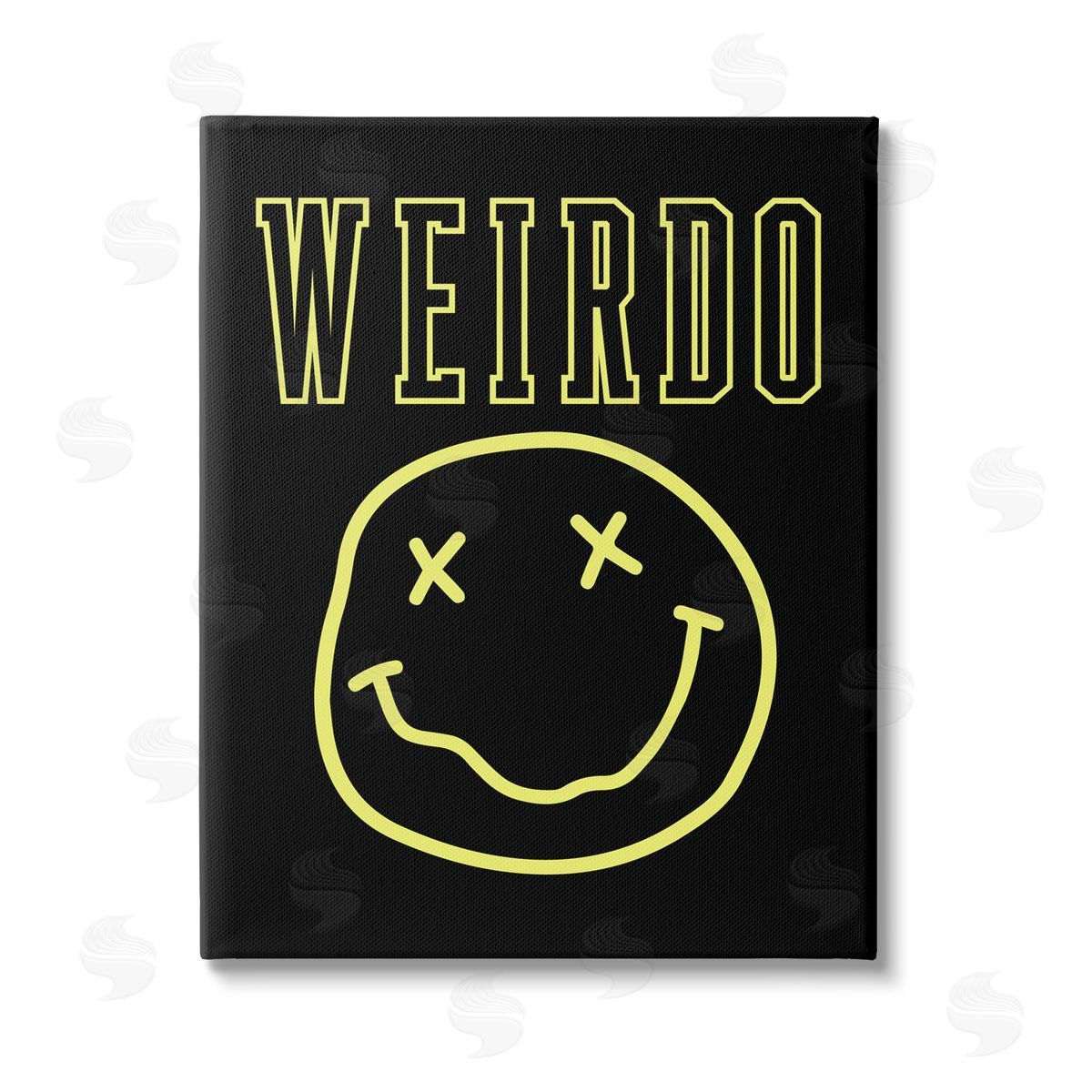 House of Lulu Weirdo Phrase with Smiley Stretched Canvas Wall Art Print