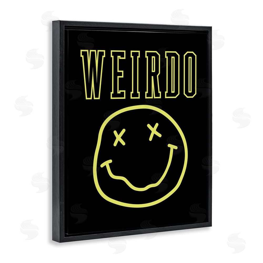 House of Lulu Weirdo Phrase with Smiley Black Floating Frame Canvas Wall Art Print