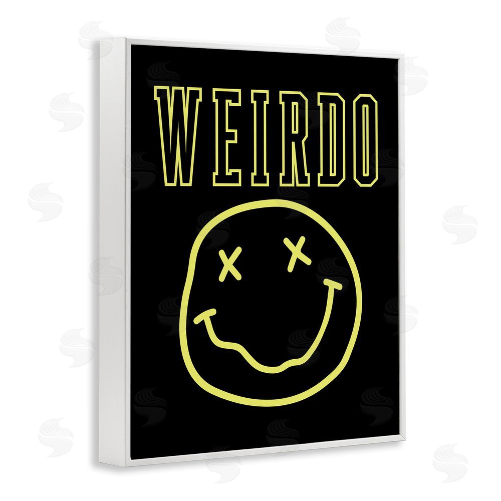 House of Lulu Weirdo Phrase with Smiley White Framed Giclee Wall Art Print