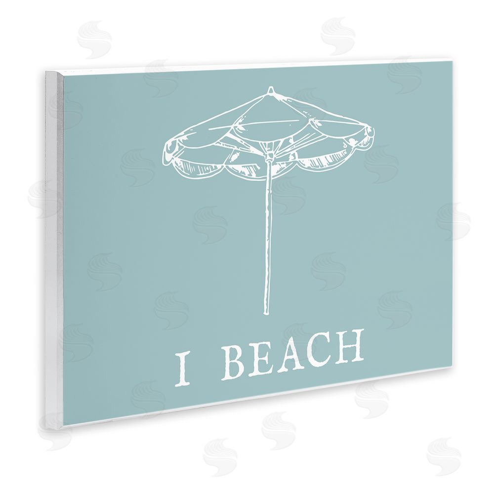 Stupell Studio I Beach Phrase with Umbrella Wall Plaque Art Print