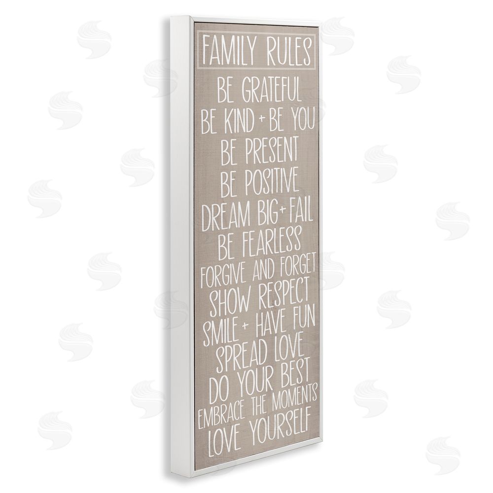 SunDance Group LLC Family Rules Uplifting List White Framed Giclee Wall Art Print