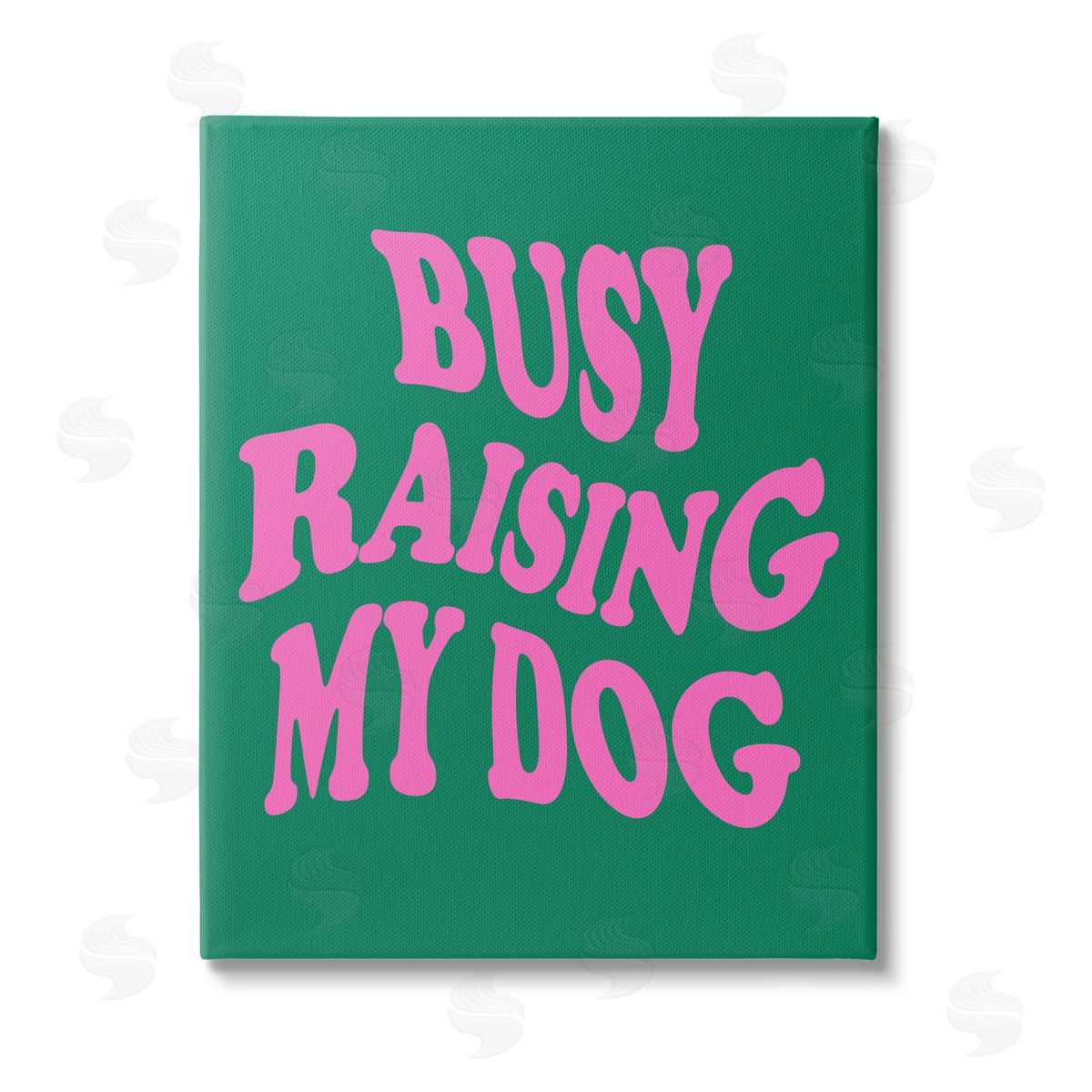 House of Lulu Raising My Dog Phrase Stretched Canvas Wall Art Print