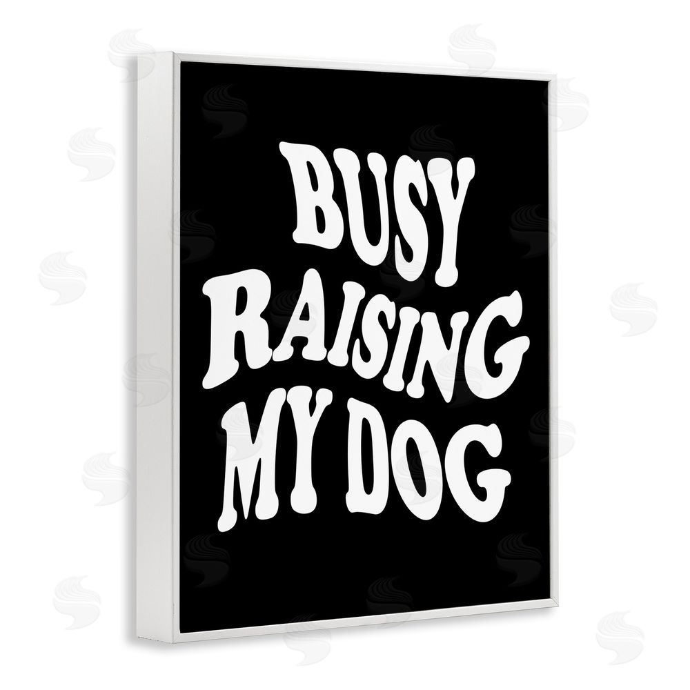 House of Lulu Black & White Dog Phrase White Framed Giclee Wall Art Print
