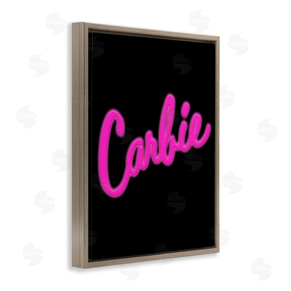 House of Lulu Carbie Funny Food Phrase Brown Floating Frame Canvas Wall Art Print