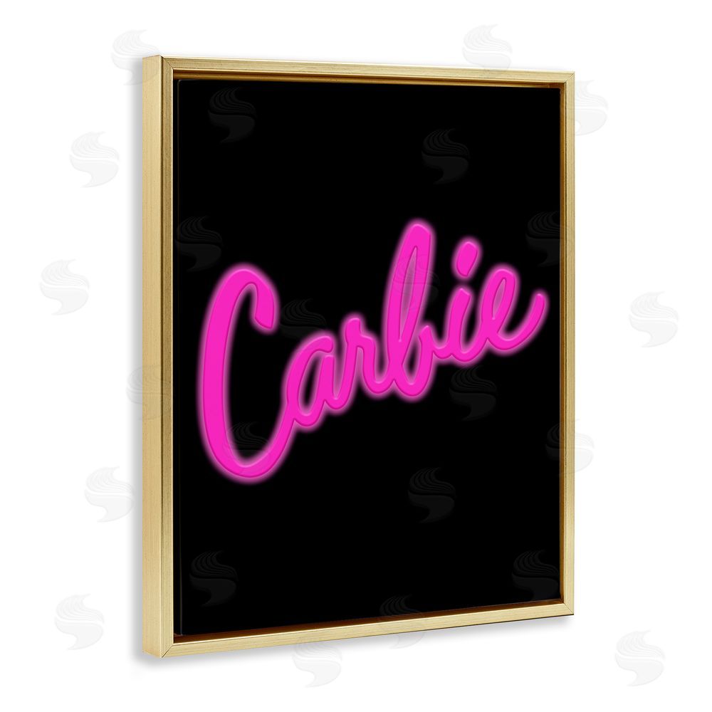 House of Lulu Carbie Funny Food Phrase Gold Floating Frame Canvas Wall Art Print