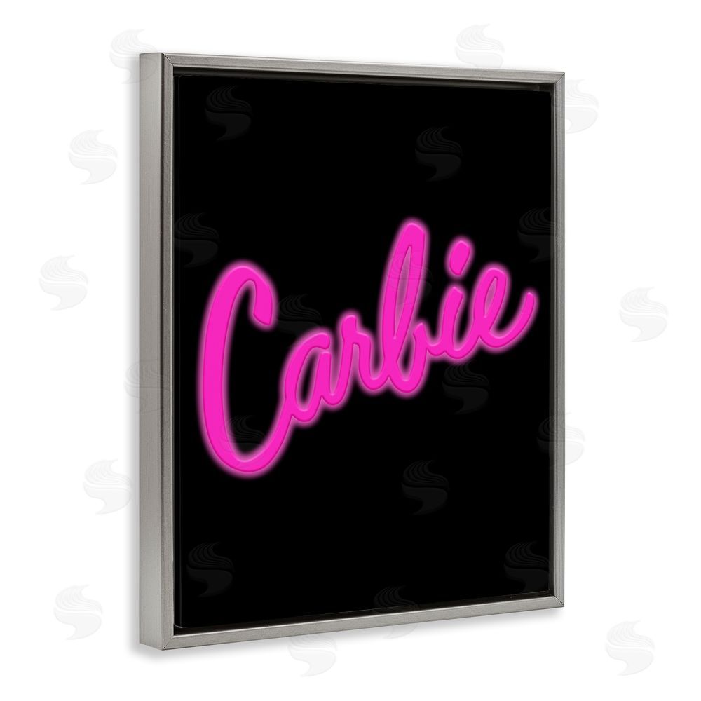 House of Lulu Carbie Funny Food Phrase Grey Floating Frame Canvas Wall Art Print