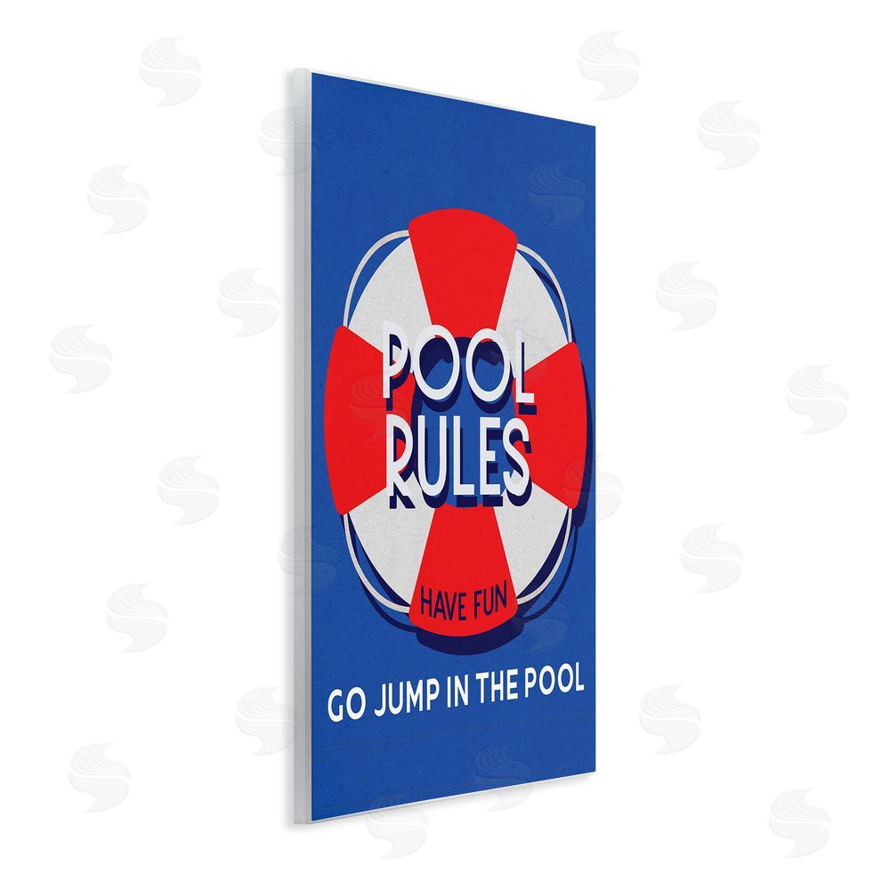 Stupell Studio Pool Rules Nautical Phrase Wall Plaque Art Print