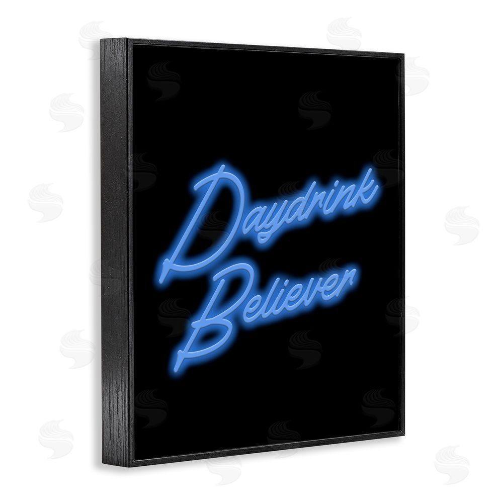House of Lulu Neon Daydrink Believer Phrase Black Framed Giclee Wall Art Print