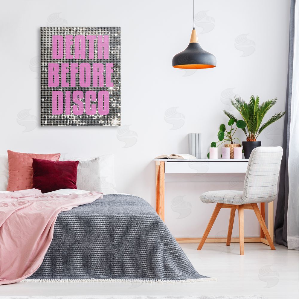 House of Lulu Glam Death Before Disco Canvas Wall Art Print in Room