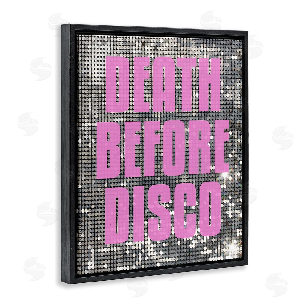 House of Lulu Glam Death Before Disco Black Floating Frame Canvas Wall Art Print