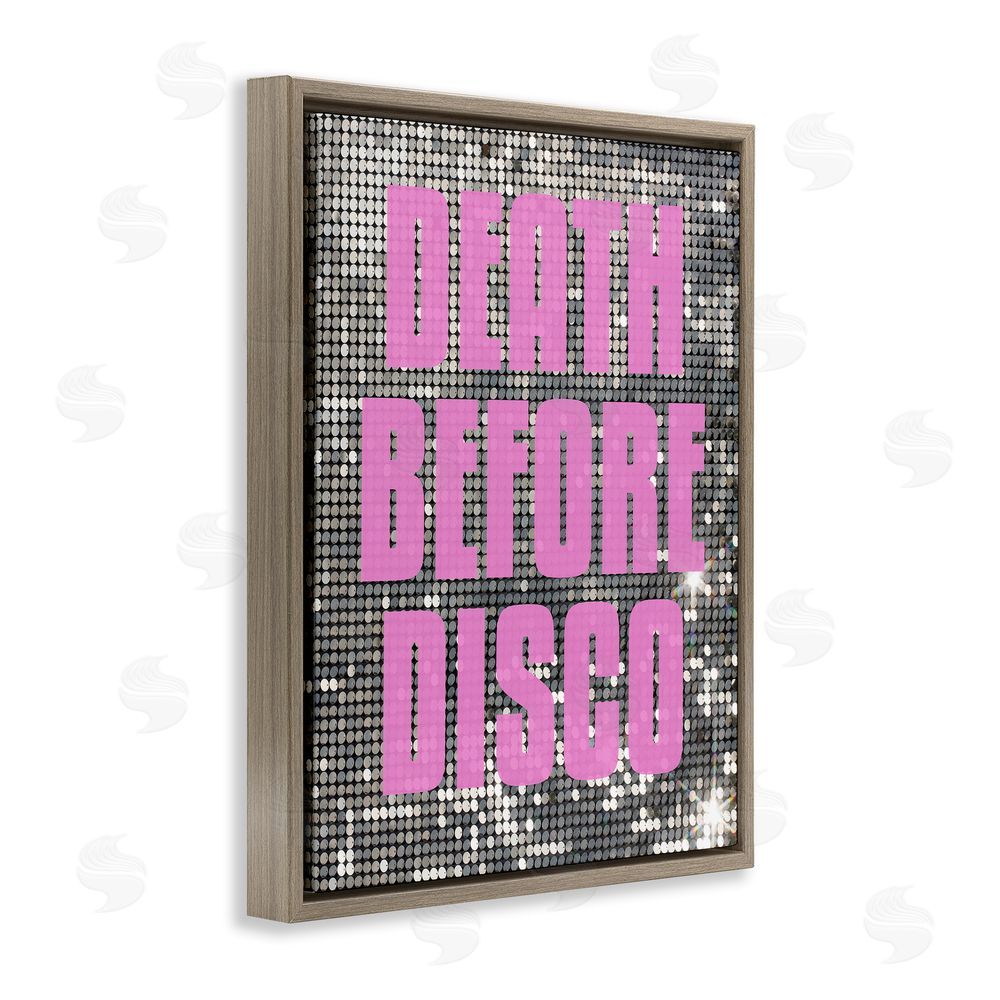 House of Lulu Glam Death Before Disco Brown Floating Frame Canvas Wall Art Print