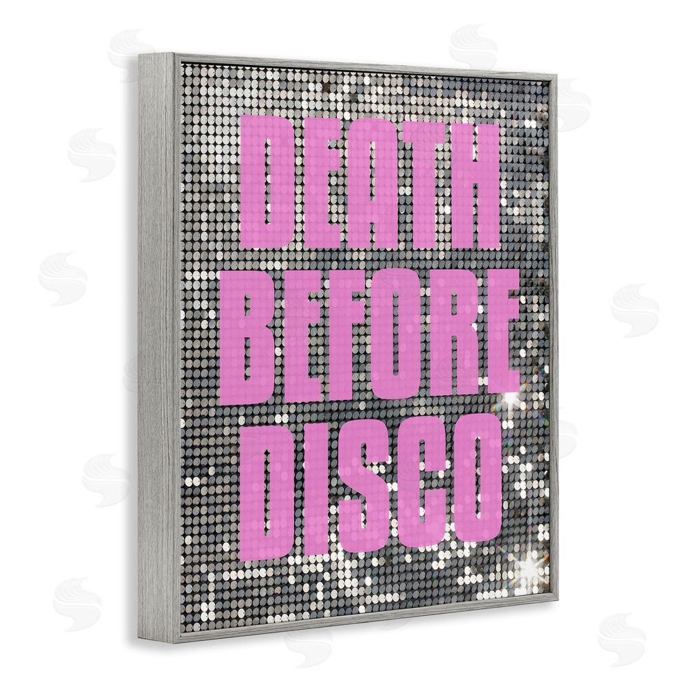 House of Lulu Glam Death Before Disco Gray Framed Giclee Wall Art Print