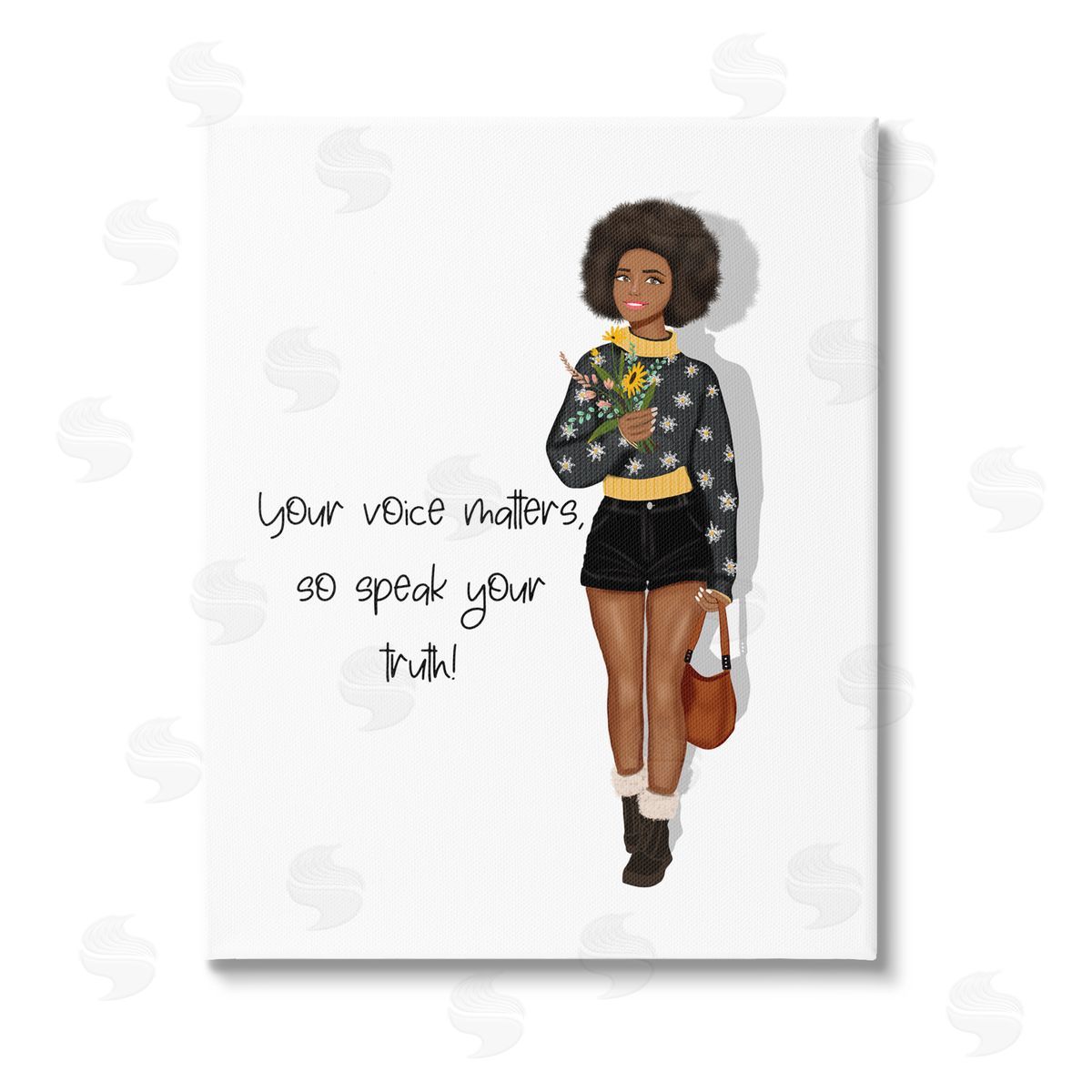 Saba Rauf Speak Your Truth Phrase Stretched Canvas Wall Art Print