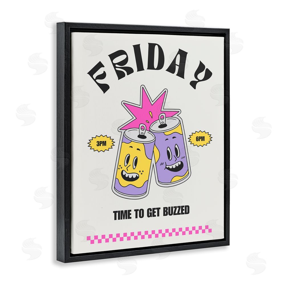 House of Lulu Friday Vintage Beer Phrase Black Floating Frame Canvas Wall Art Print