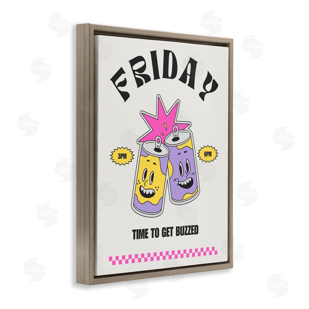 House of Lulu Friday Vintage Beer Phrase Brown Floating Frame Canvas Wall Art Print