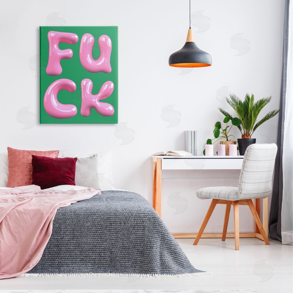 House of Lulu F*ck Abstract Letters Canvas Wall Art Print in Room