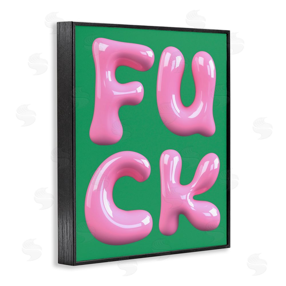 House of Lulu F*ck Abstract Letters Black Framed Giclee Wall Art Print