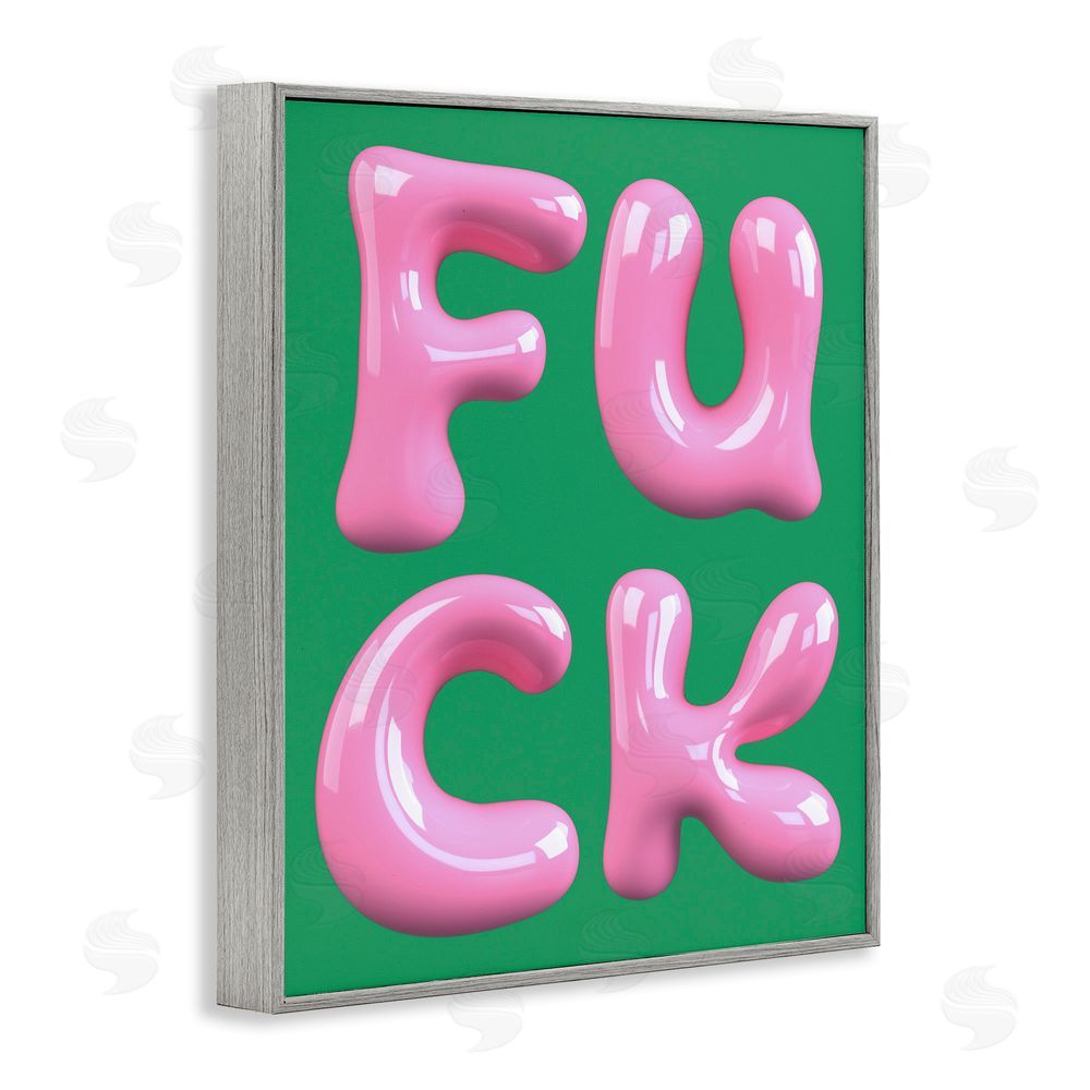 House of Lulu F*ck Abstract Letters Gray Framed Giclee Wall Art Print