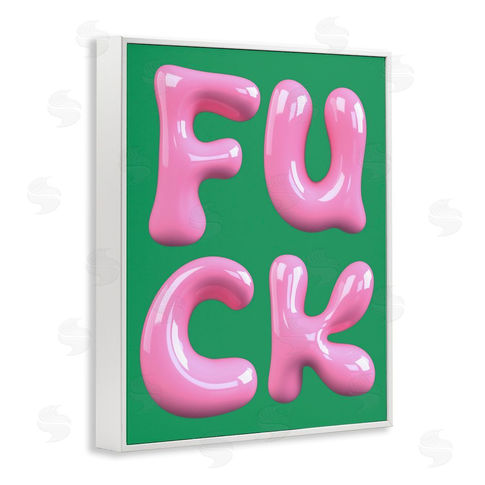 House of Lulu F*ck Abstract Letters White Framed Giclee Wall Art Print