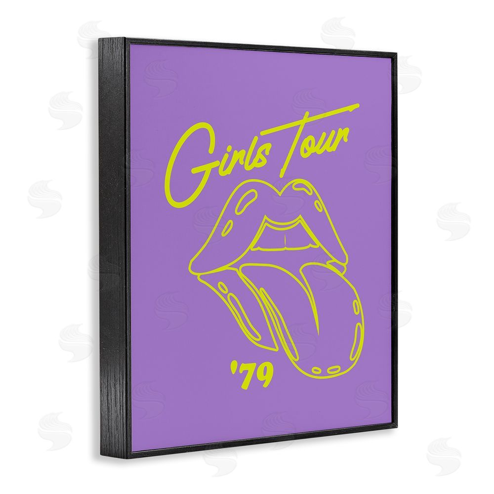 House of Lulu Vintage Music Girls Tour Black Framed Giclee Wall Art Print