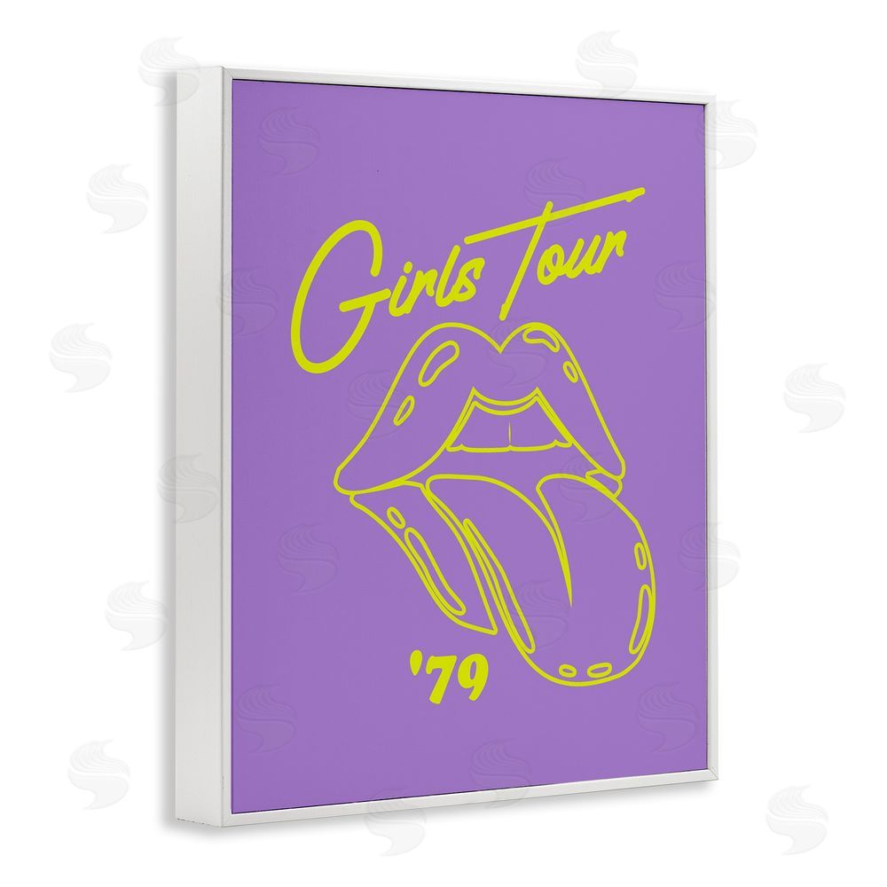 House of Lulu Vintage Music Girls Tour White Framed Giclee Wall Art Print