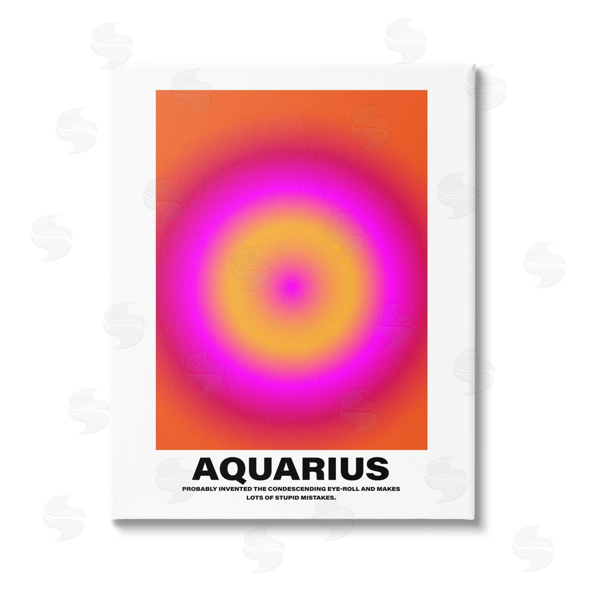 House of Lulu Funny Aquarius Astrology Stretched Canvas Wall Art Print