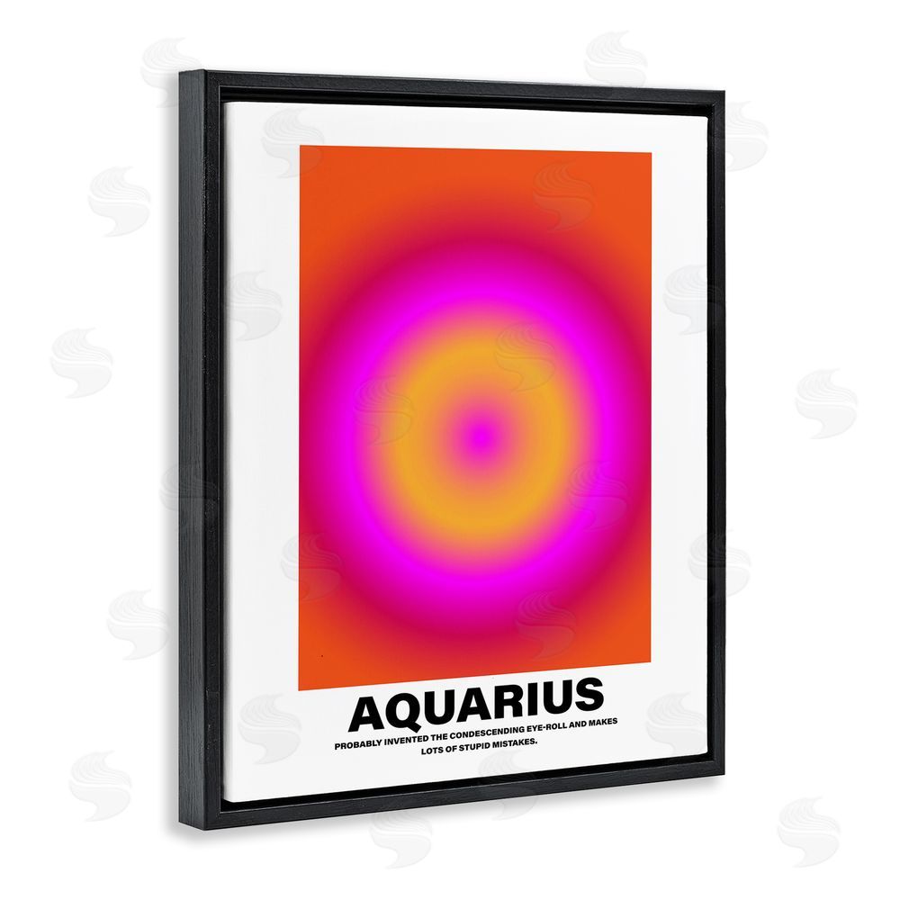 House of Lulu Funny Aquarius Astrology Black Floating Frame Canvas Wall Art Print
