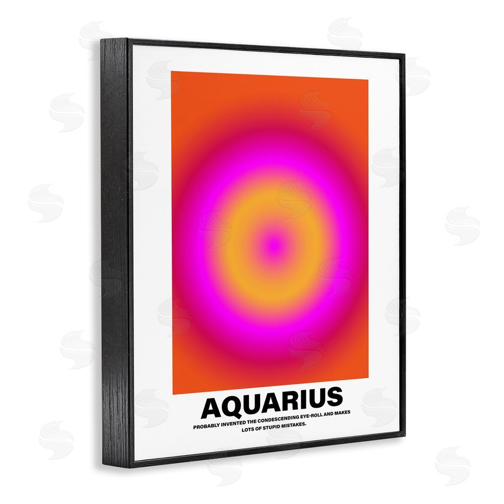 House of Lulu Funny Aquarius Astrology Black Framed Giclee Wall Art Print