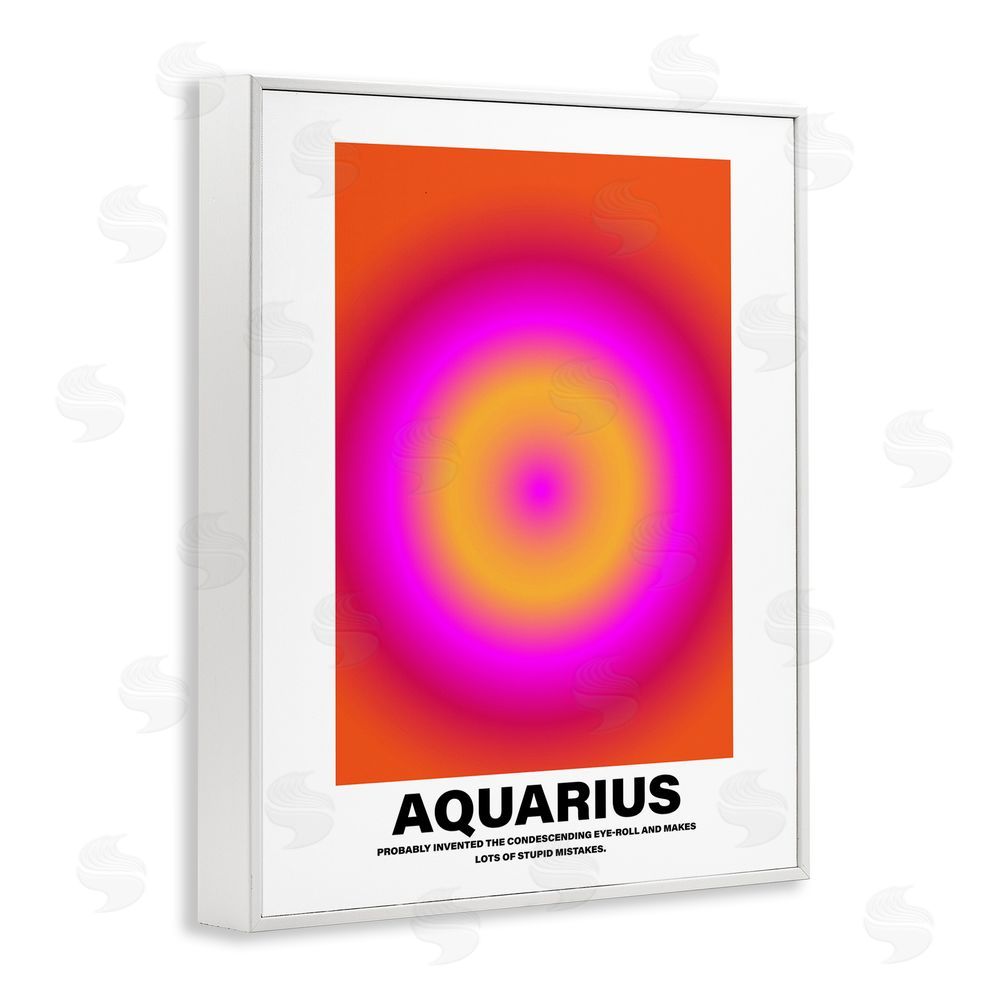 House of Lulu Funny Aquarius Astrology White Framed Giclee Wall Art Print