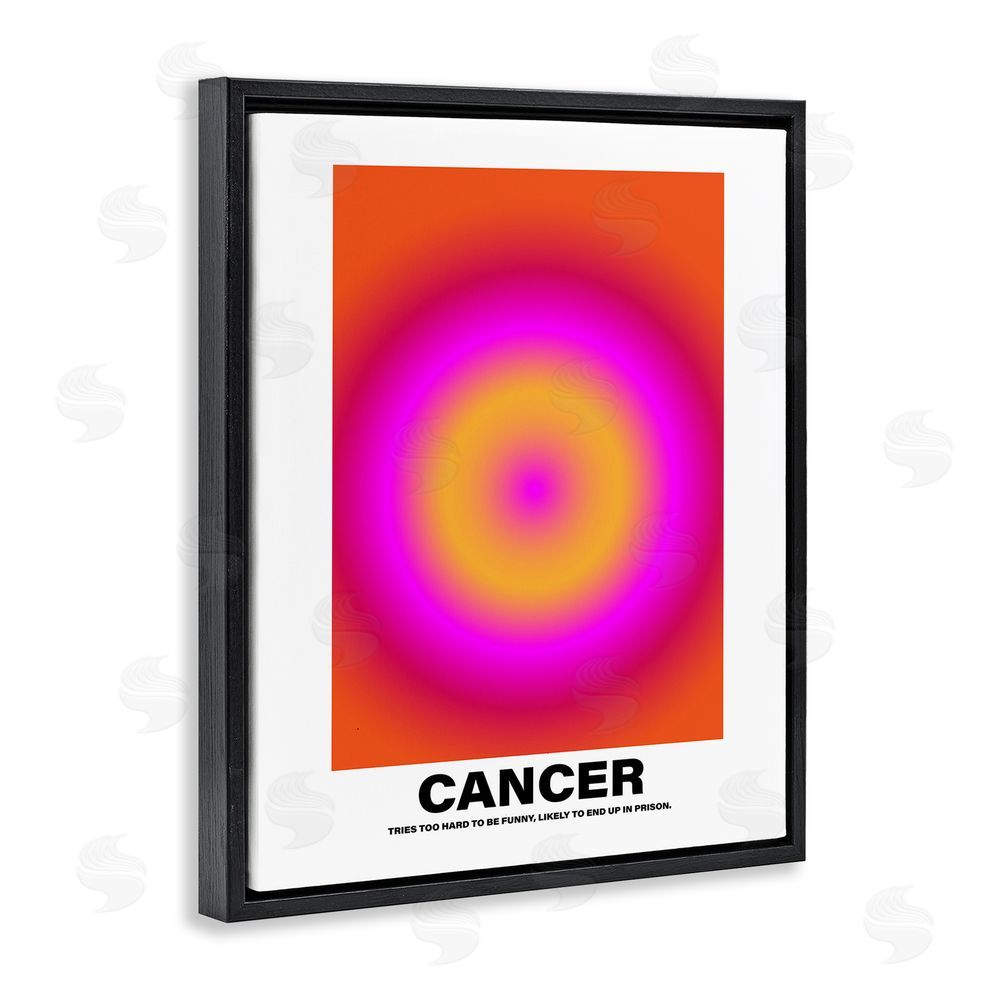 House of Lulu Funny Cancer Astrology Black Floating Frame Canvas Wall Art Print